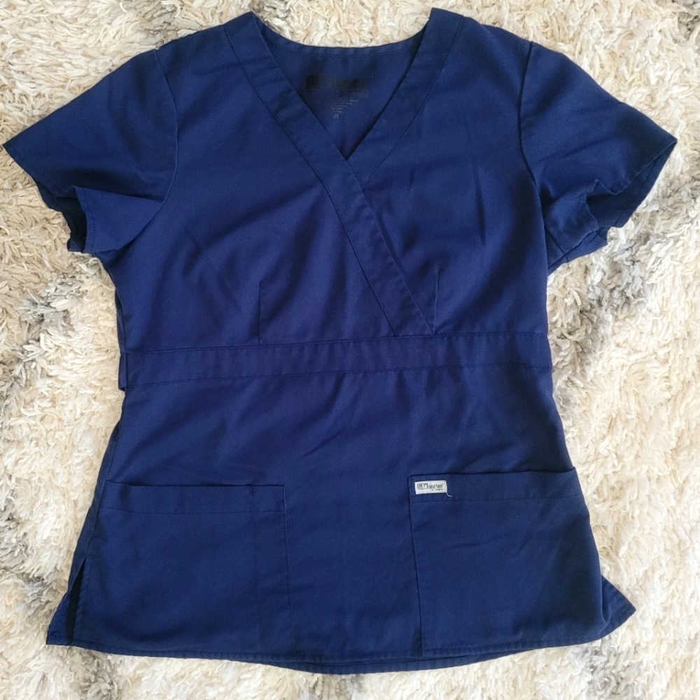 Grey's Anatomy Women's Navy Scrub Top Size M